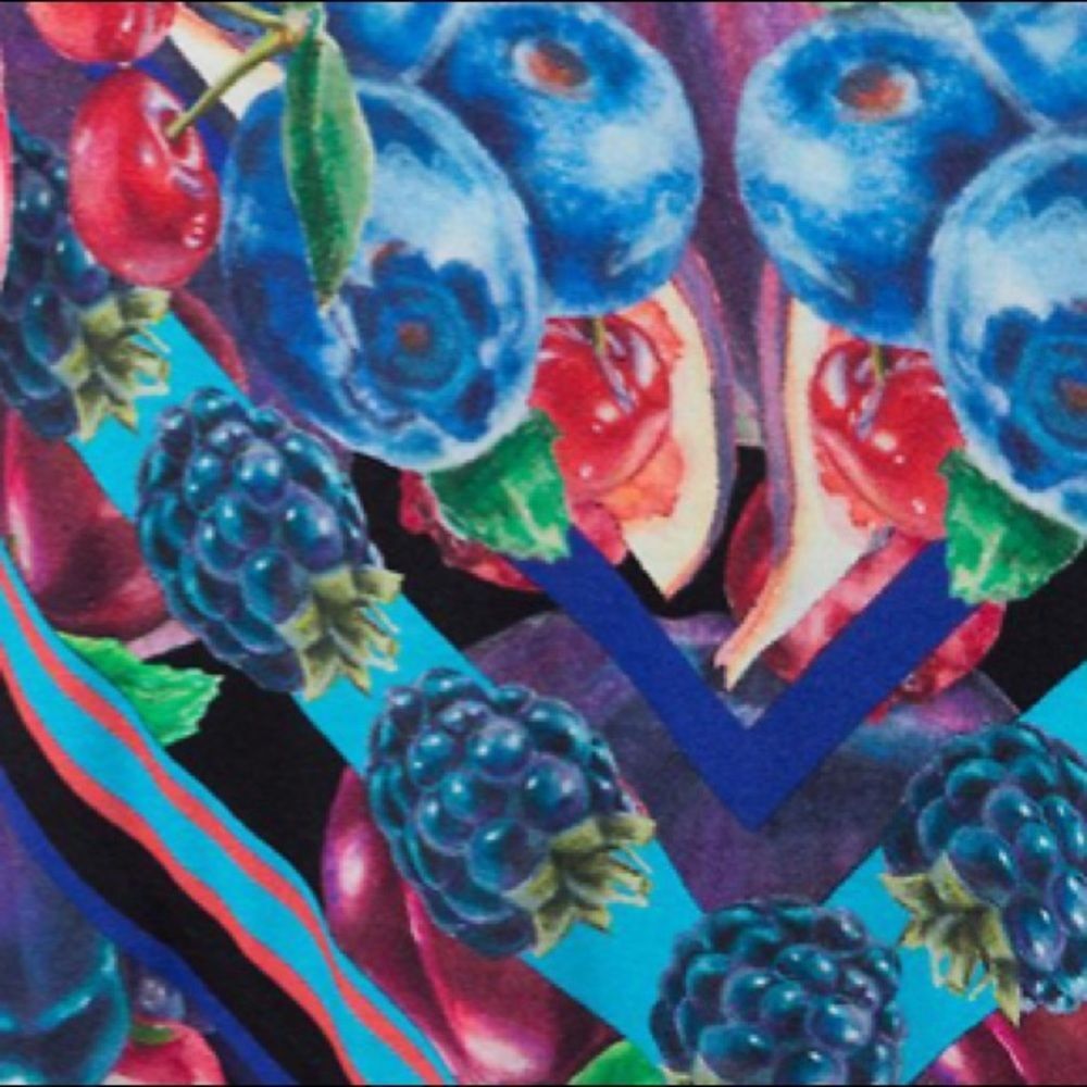 Blue Dress with Fruit Print Nika Size M - Picture 14 of 15